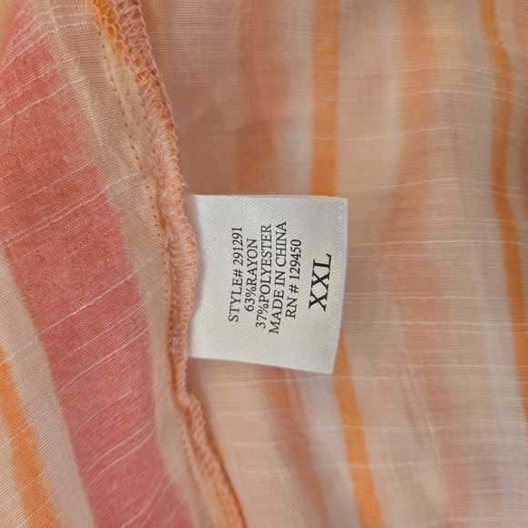 NWT Striped Beach Swim Maxi Dress Cover Up Pink Orange White XXL - Picture 10 of 11